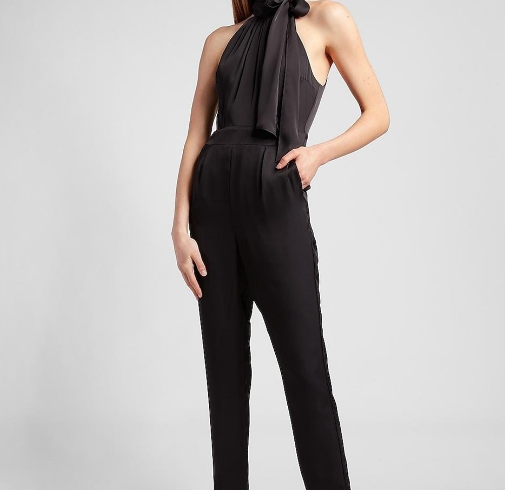 Express Tie Neck Halter Jumpsuit  70